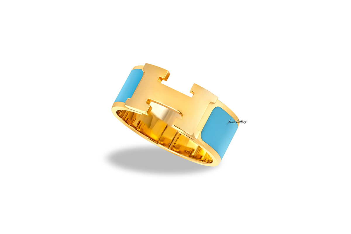 انگشتر هرمس RHM384 آبی فیروزه ای