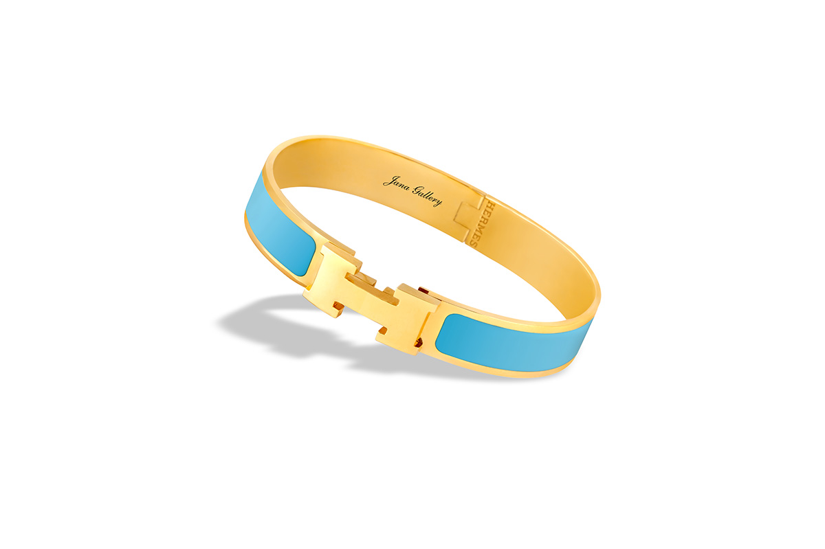 دستبند هرمس BHM383 آبی فیروزه ای